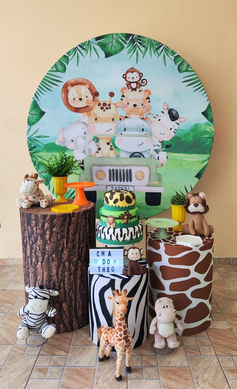 Cha de bebe menino Safari Capa Verde Kit Prat