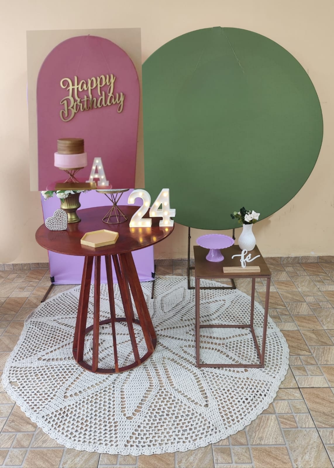 Adulto Feminino Verde e Rose Kit Ouro