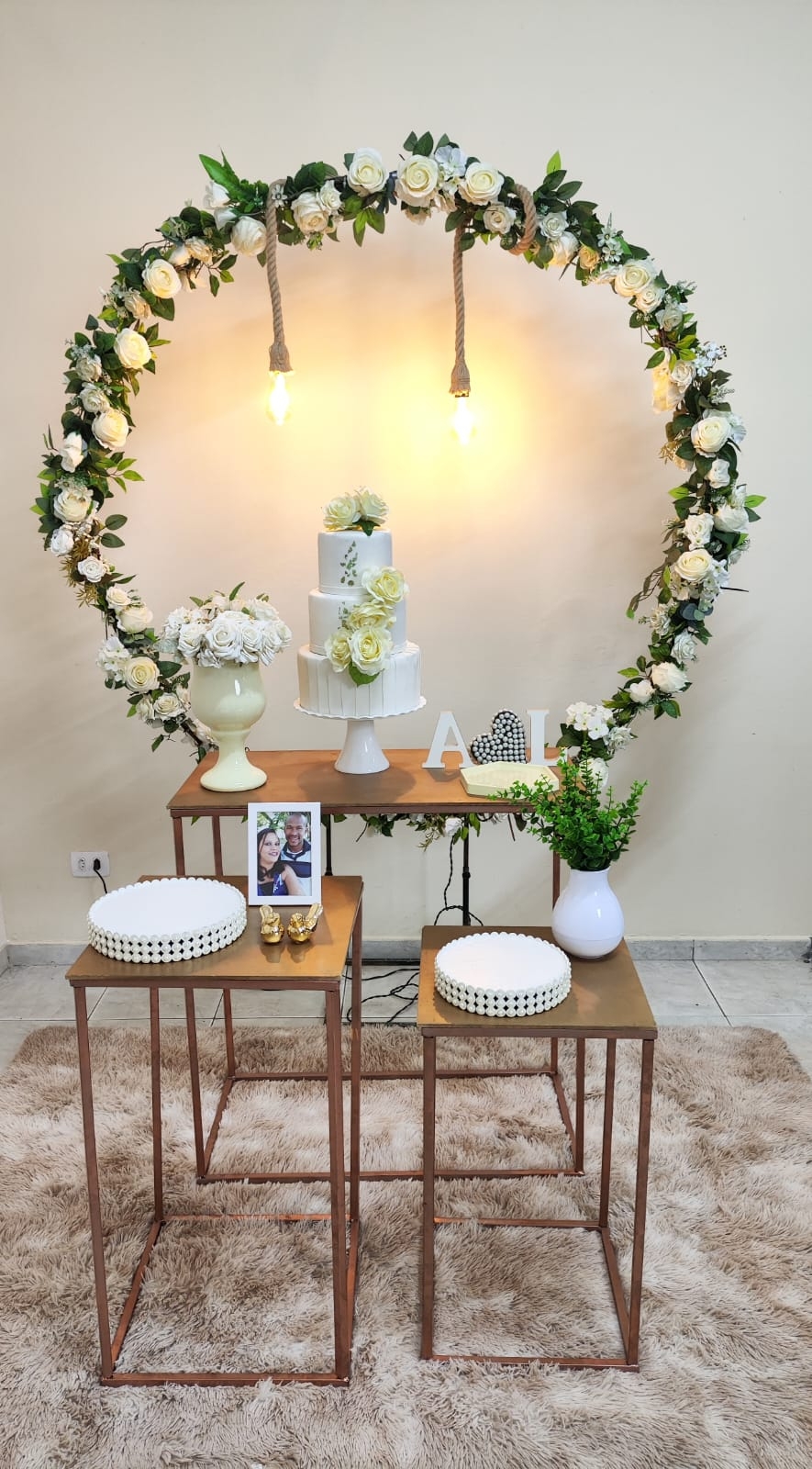 Casamento e Noivado Arco com flores Kit Ouro