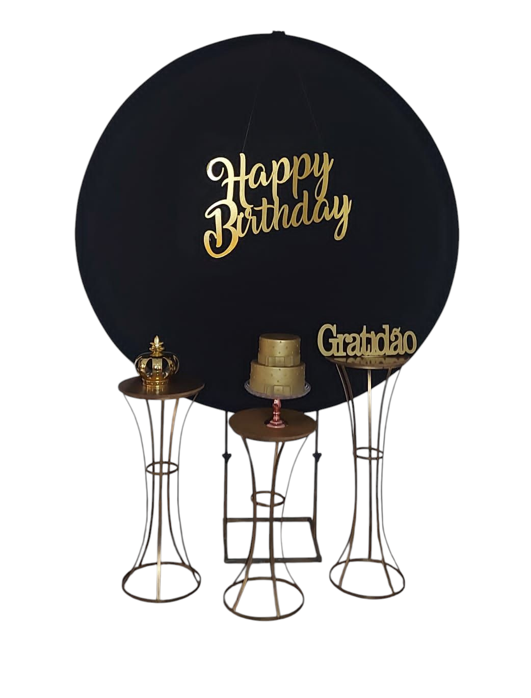 Preto com Dourado Masculino Kit Ouro