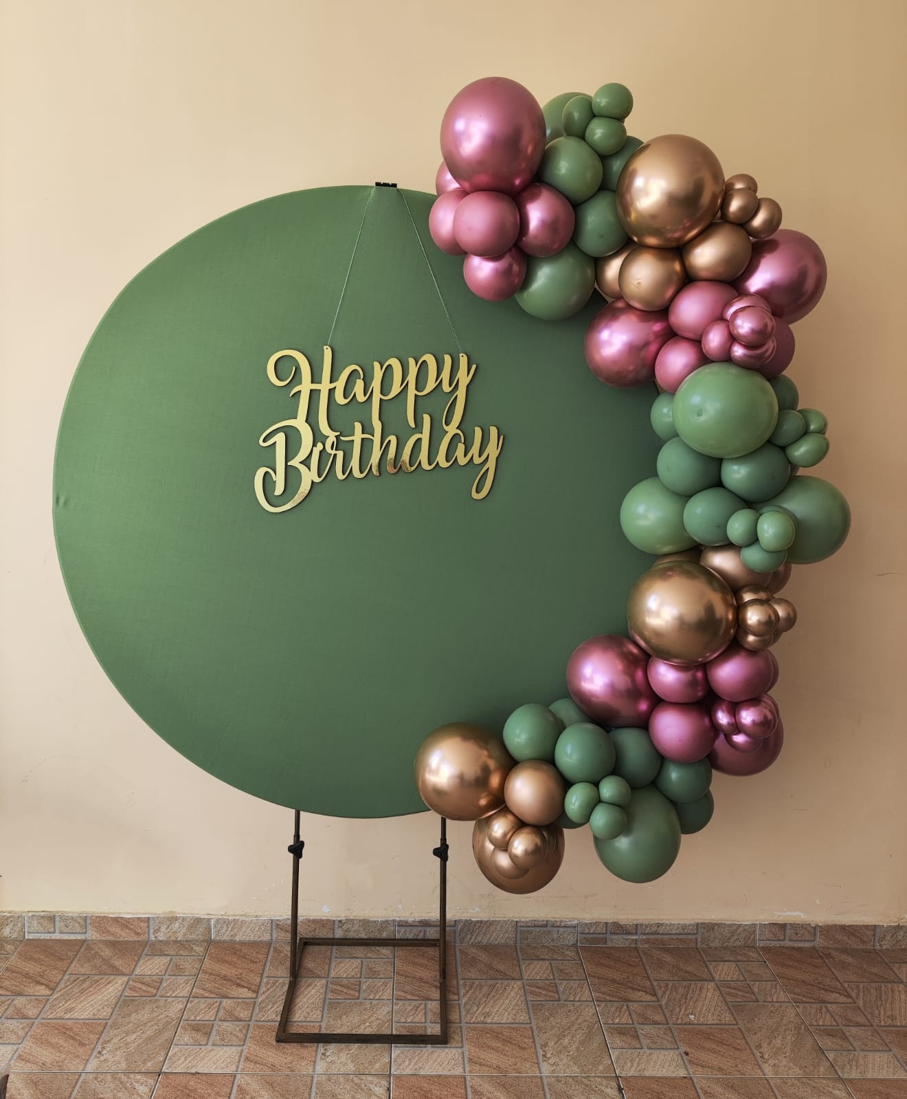 Adulto Feminino Verde Arco de Bexigas G