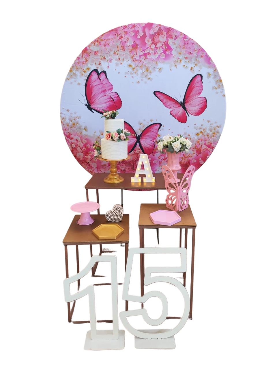 15 Anos Borboleta Rosa Kit Ouro