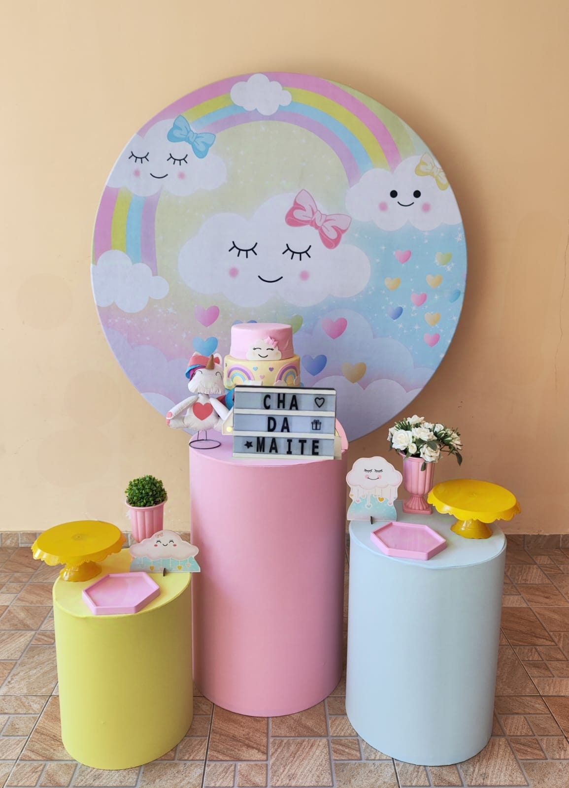 Chá de bebê Menina Chuva de Amor Kit Bronze I