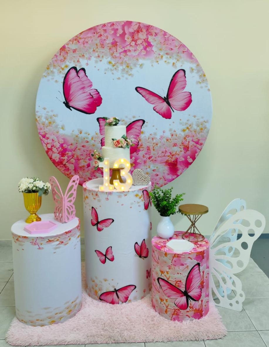  Borboleta Rosa Kit Prata