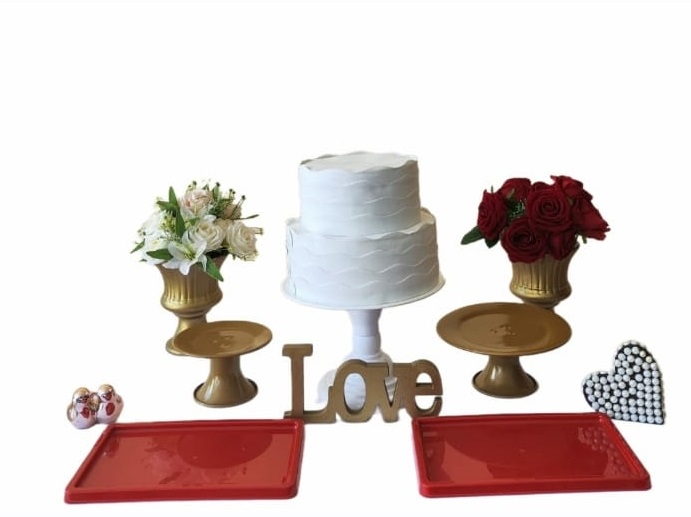 Casamento e Noivado Branco com Dourado Kit Ca