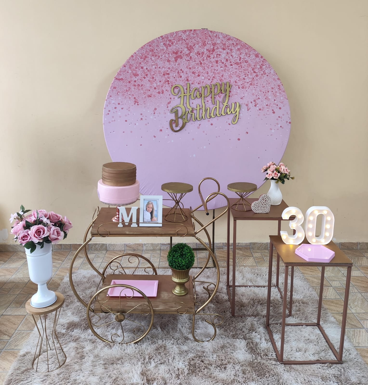 Rosa com glitter Rose Kit Ouro