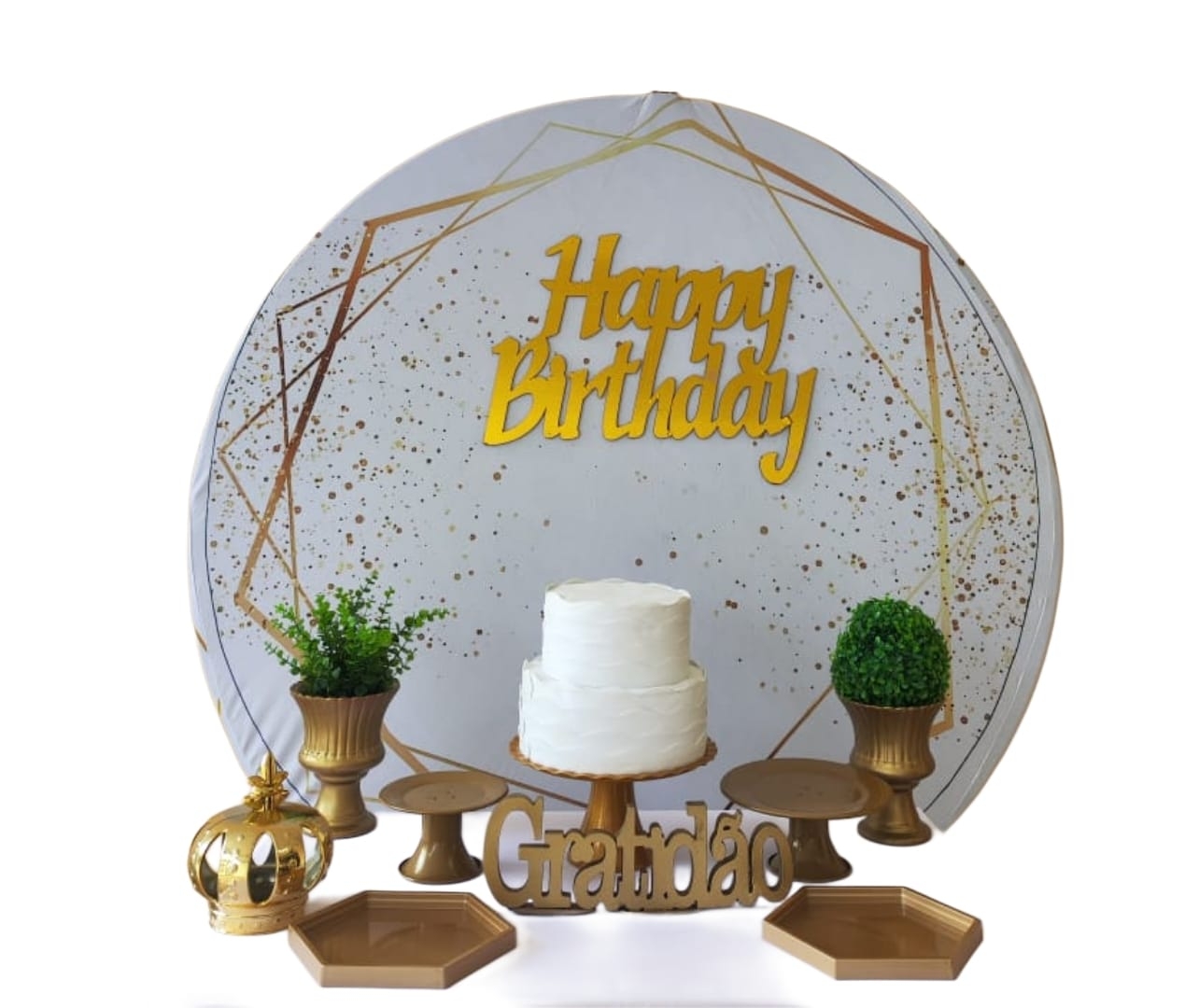 Branco com Dourado Masculino Kit Bronze