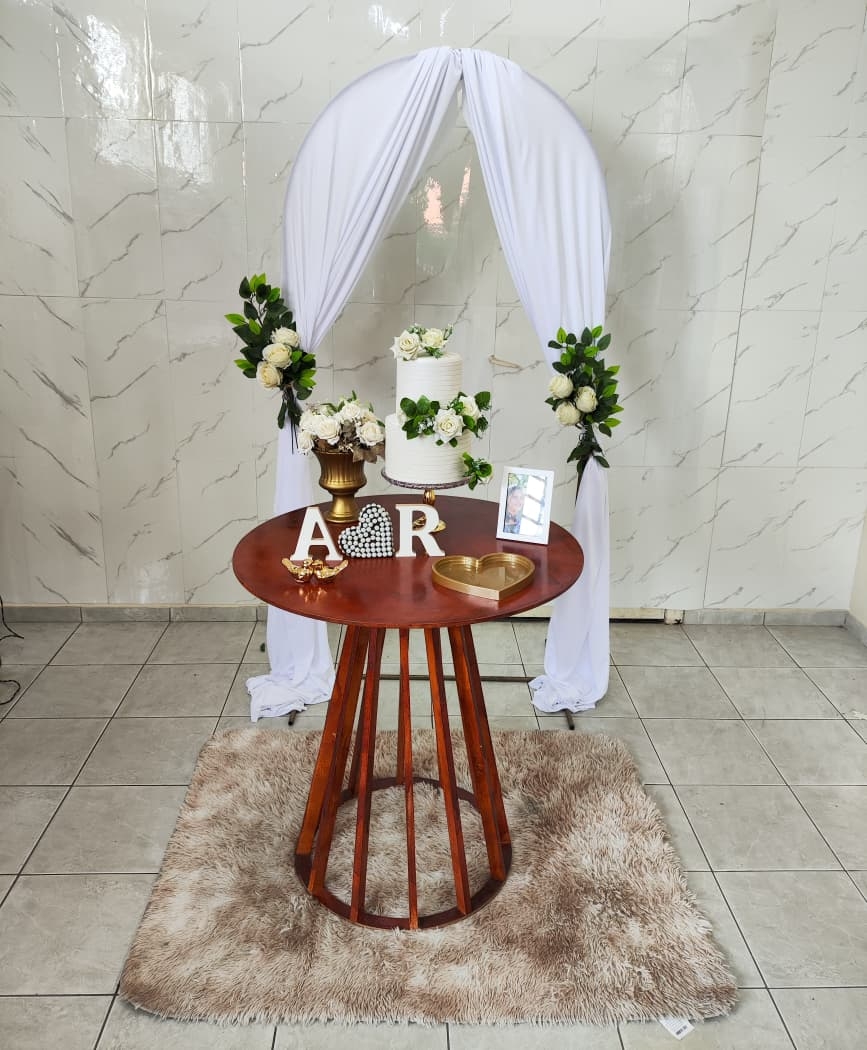  Casamento e Noivado Tecido Branco e flor (Me