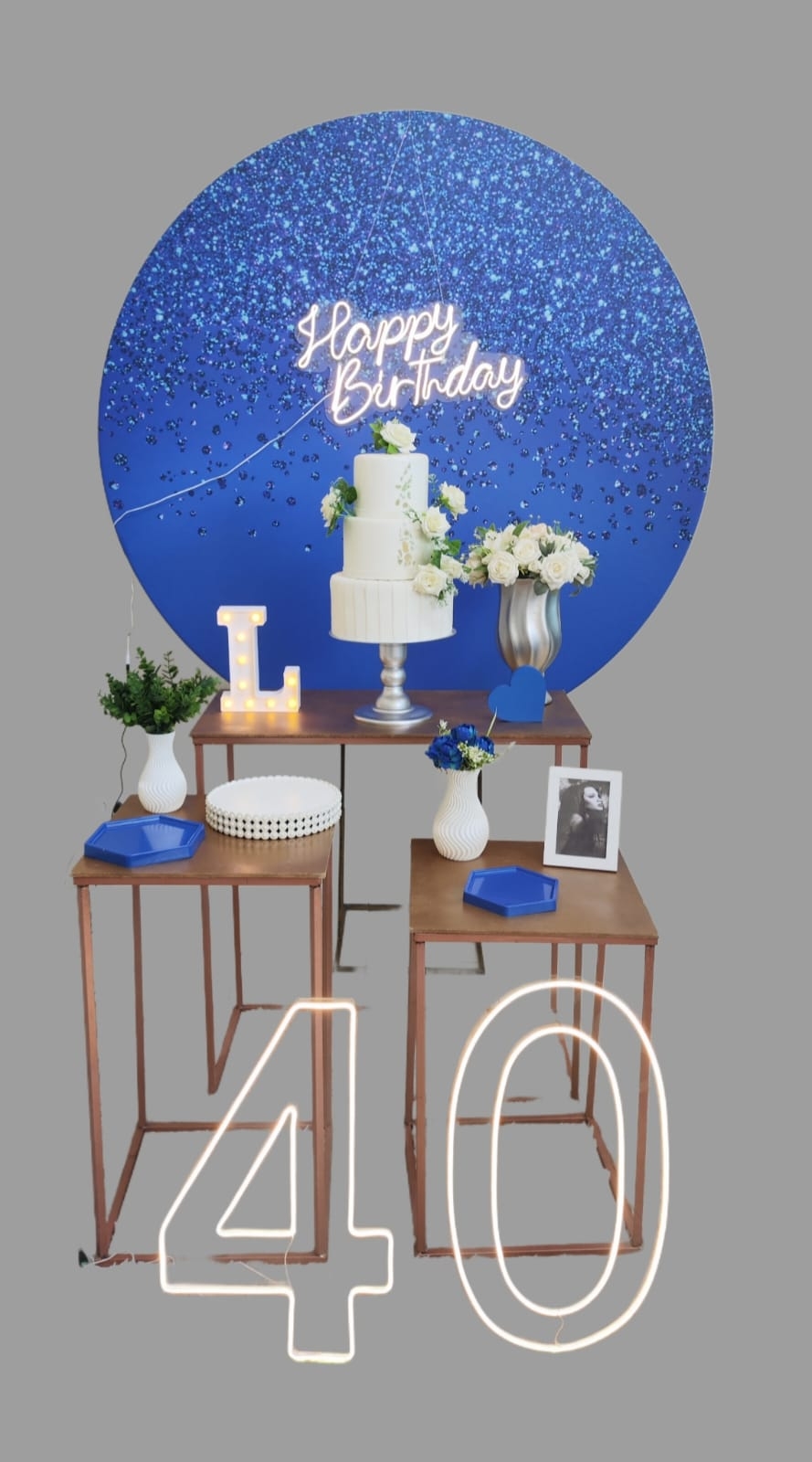 Azul com Glitter Feminino Kit Ouro II