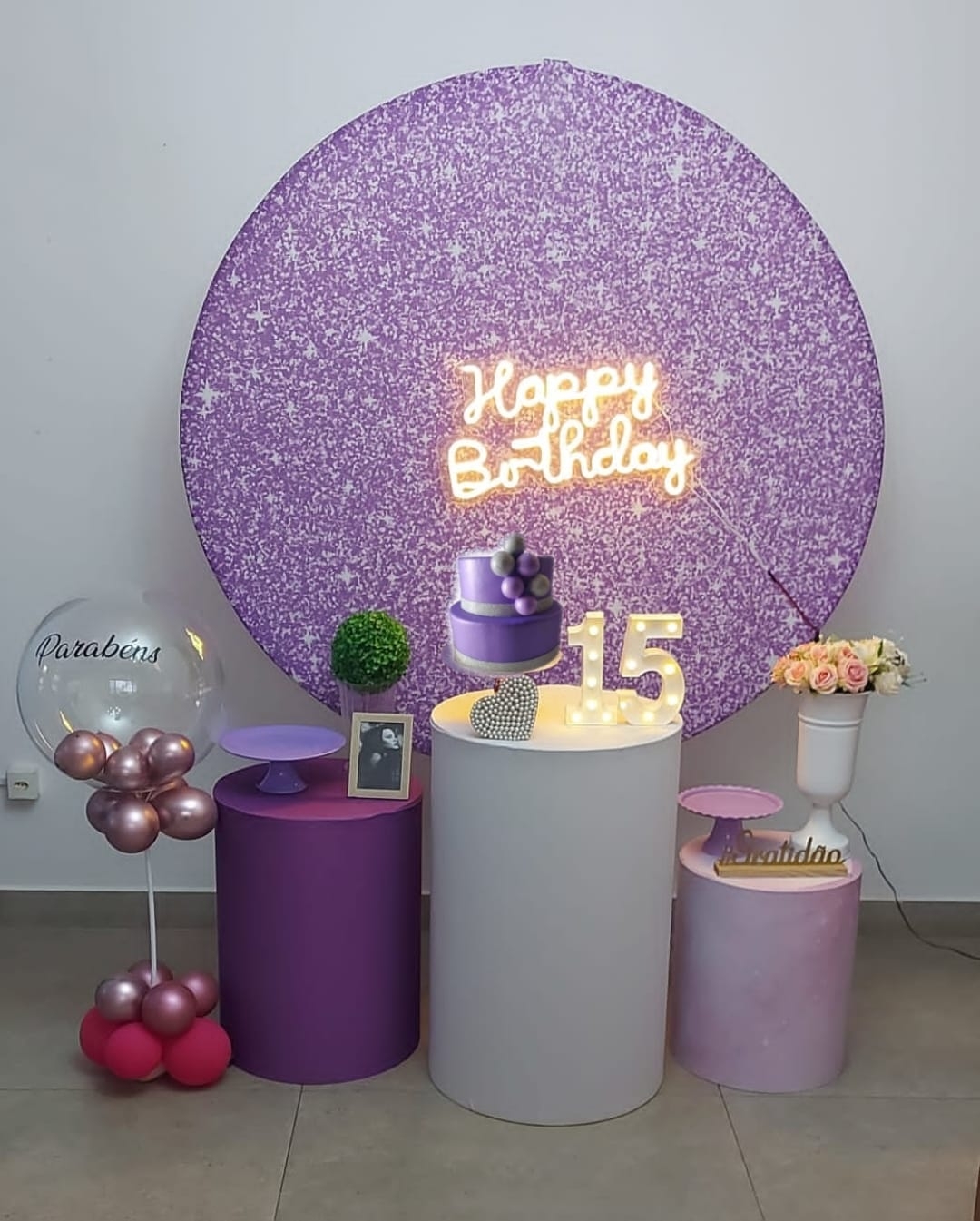 Glitter lilas Kit Prata II com bubble