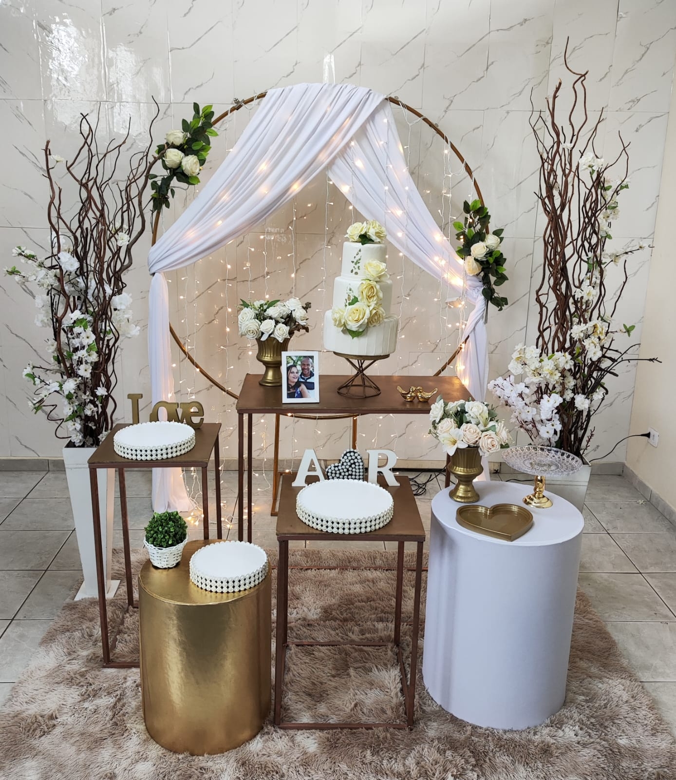  Casamento e Noivado Cortina de Led no Arco r