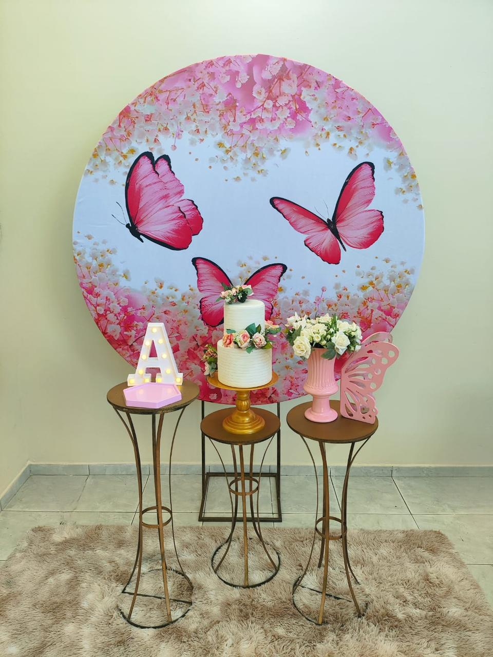 Borboleta Rosa Kit Ouro