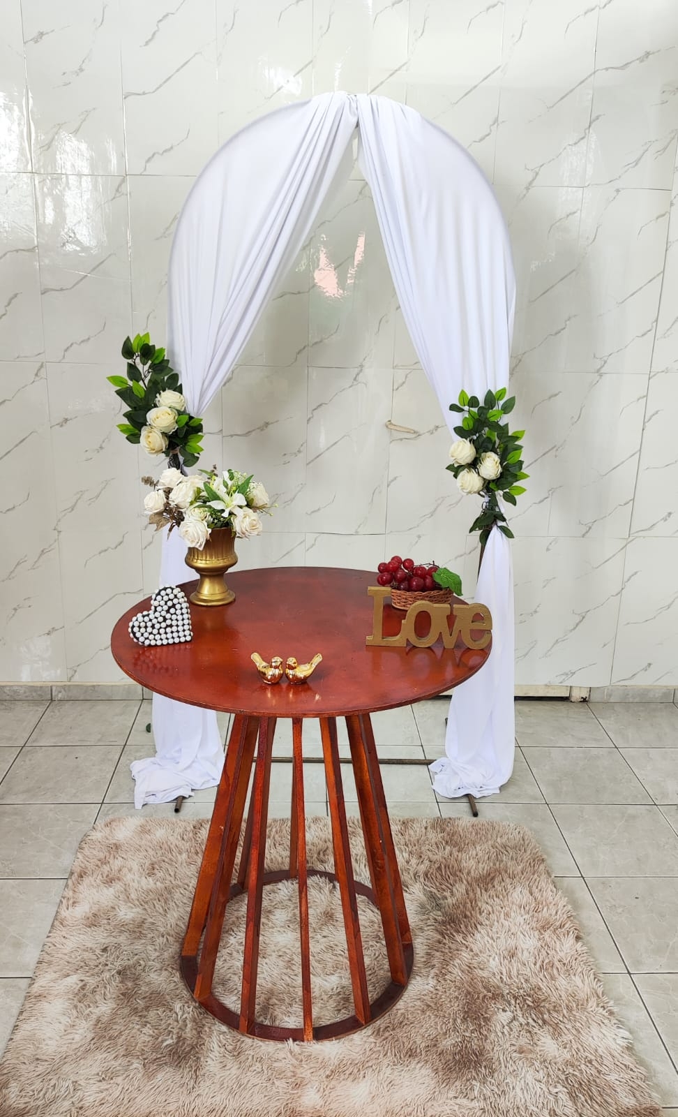  Casamento e Noivado Tecido Branco e flor (Me