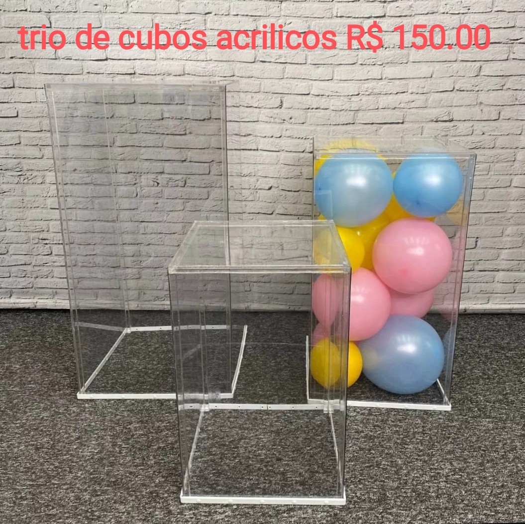 Trio de cubos acrilicos 