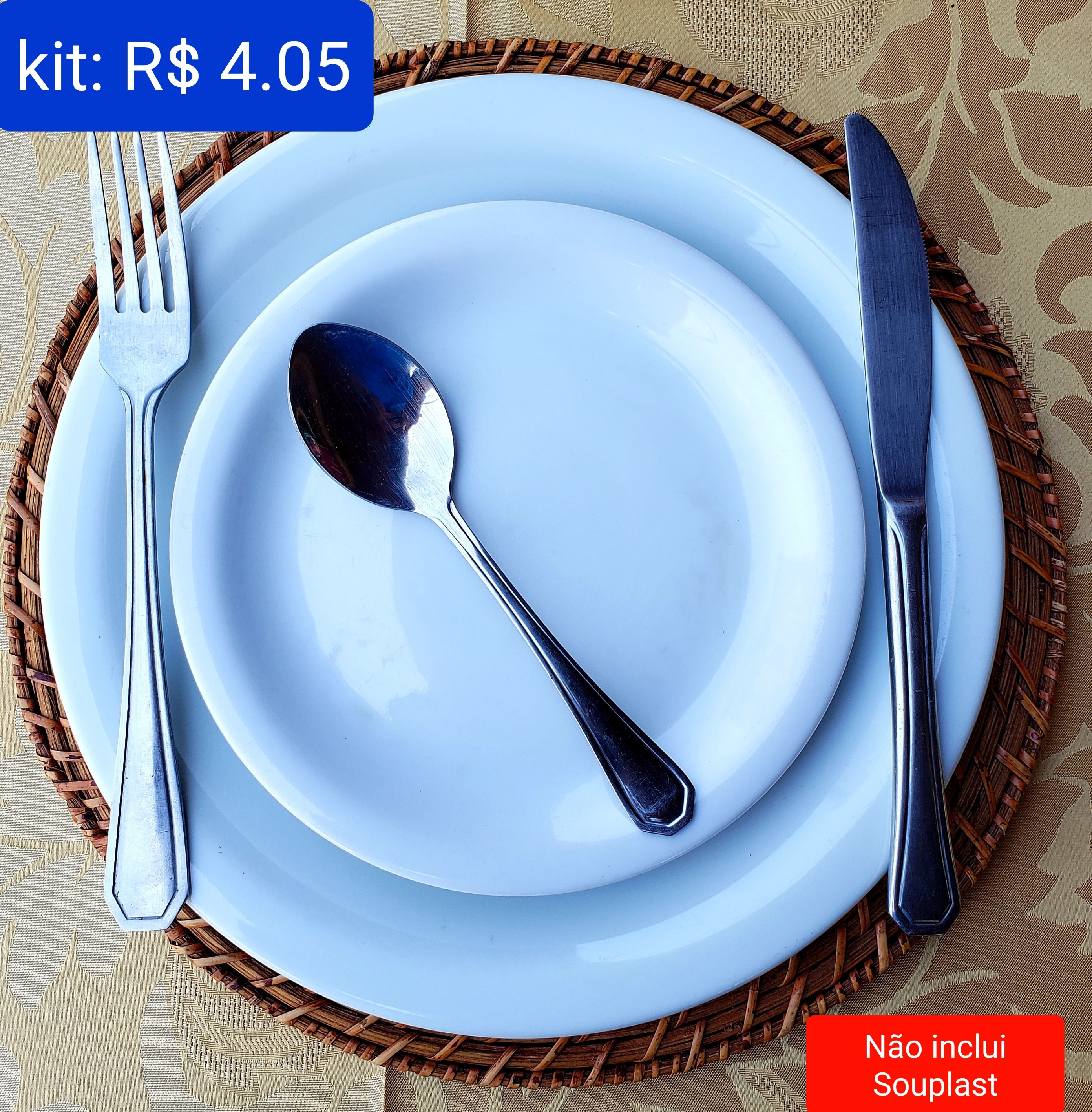 Kit Pratos redondos com talheres 