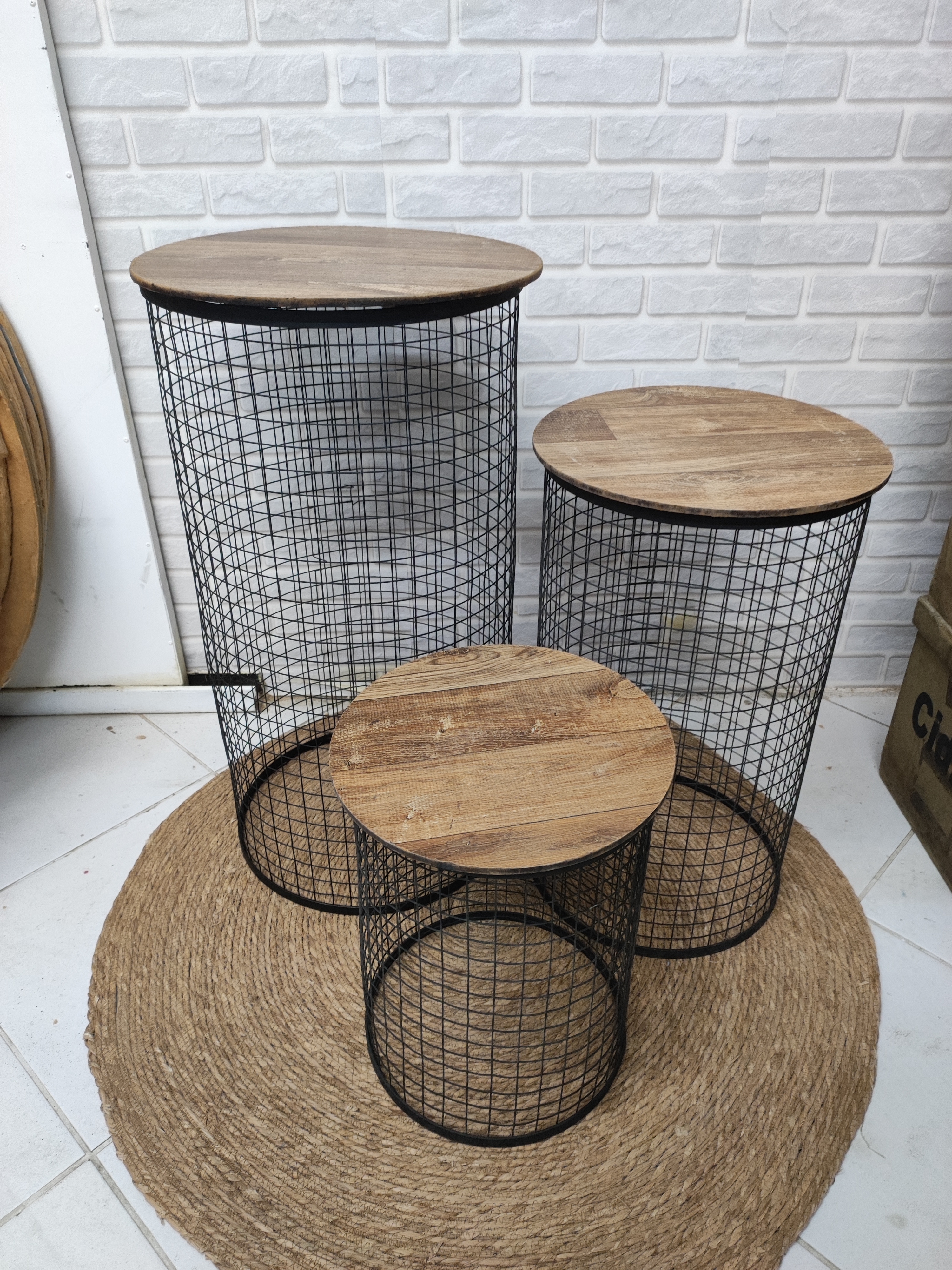 Trio de cilindros aramados