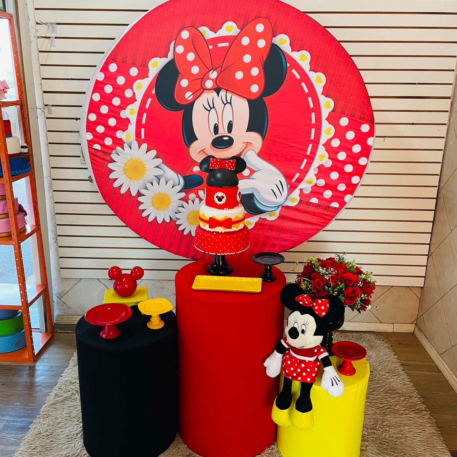 KIT MINNIE VERMELHA CILINDRO MDF