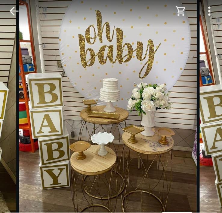 CHÁ REVELAÇÃO BABY CILINDRO DOURADO