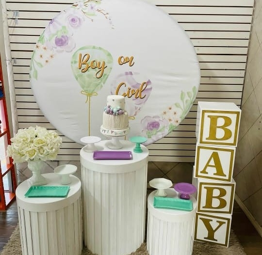 KIT CHA REVELAÇÃO VERDE E LILÁS