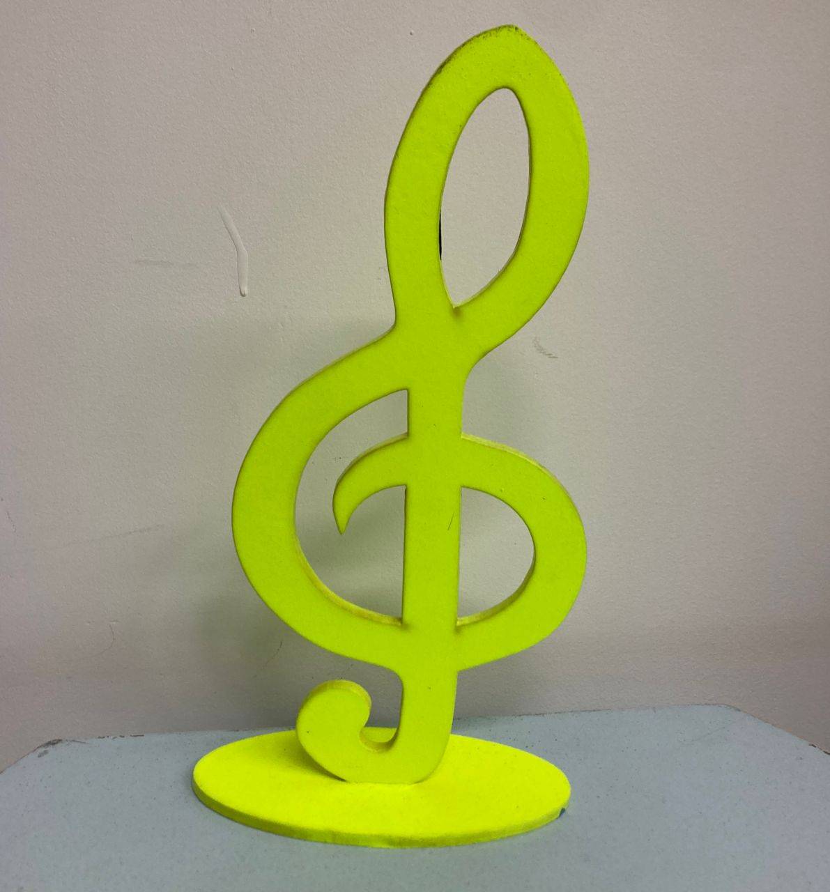 Nota Musical Amarelo Neon MDF
