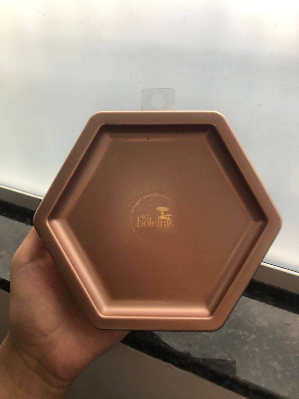 Mini bandeja hexagonal rose gold