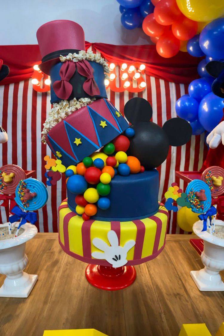Bolo Fake Circo do Mickey