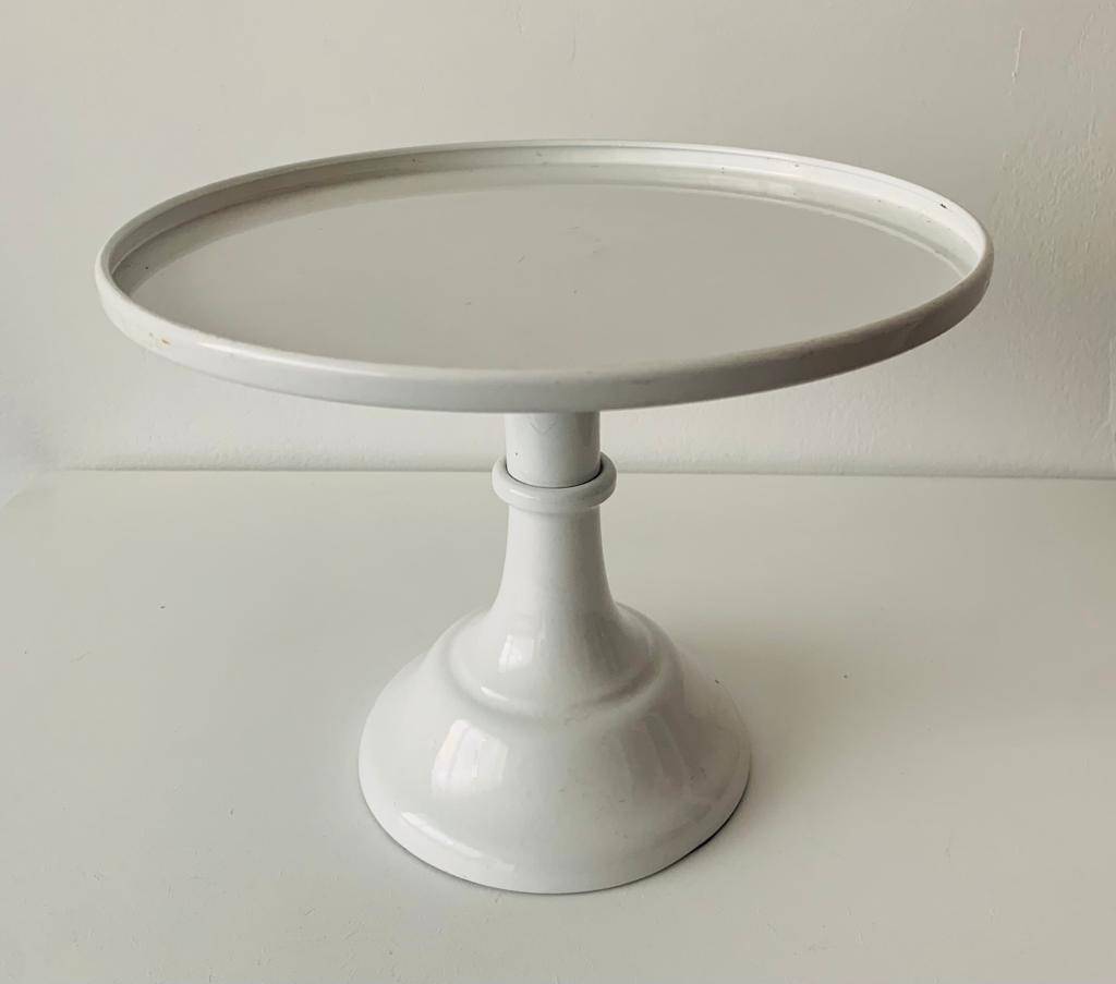 Boleira Branca Redonda Ferro Base