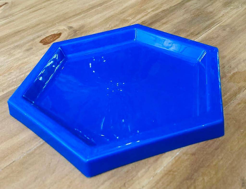 Bandejas Azul Bic Hexagono Politileno