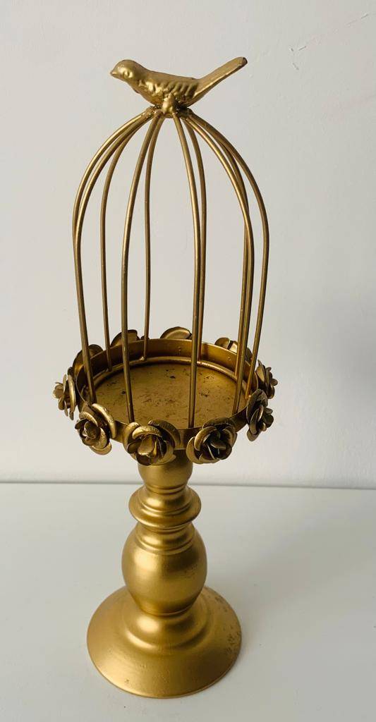 Candelabro Gaiola Dourada G