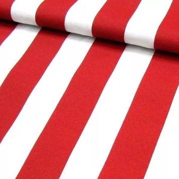 Tecido Listrado Vermelho e Branco