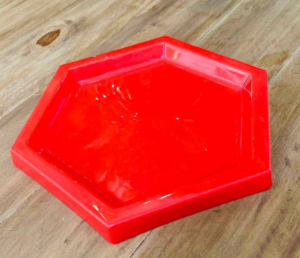 Bandeja Vermelha Hexagono Polietileno