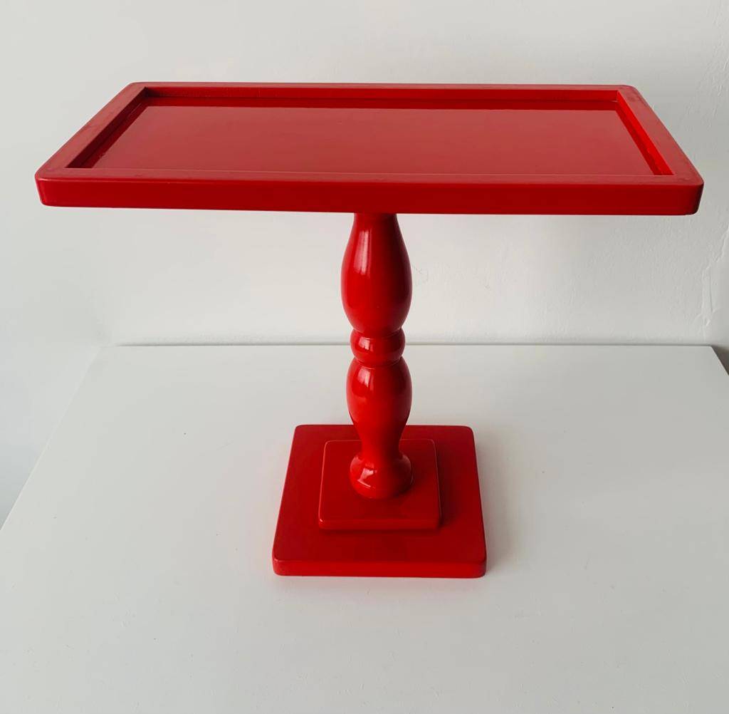 Boleiras DC Retangular Pés Torneados Laka Vermelha G