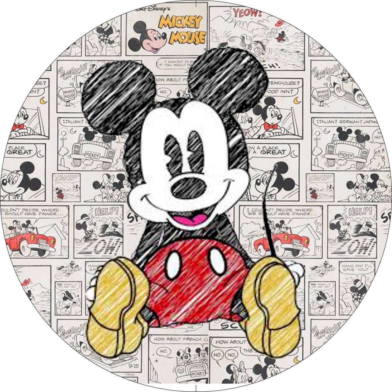 Painel Mickey Efeito Rabisco
