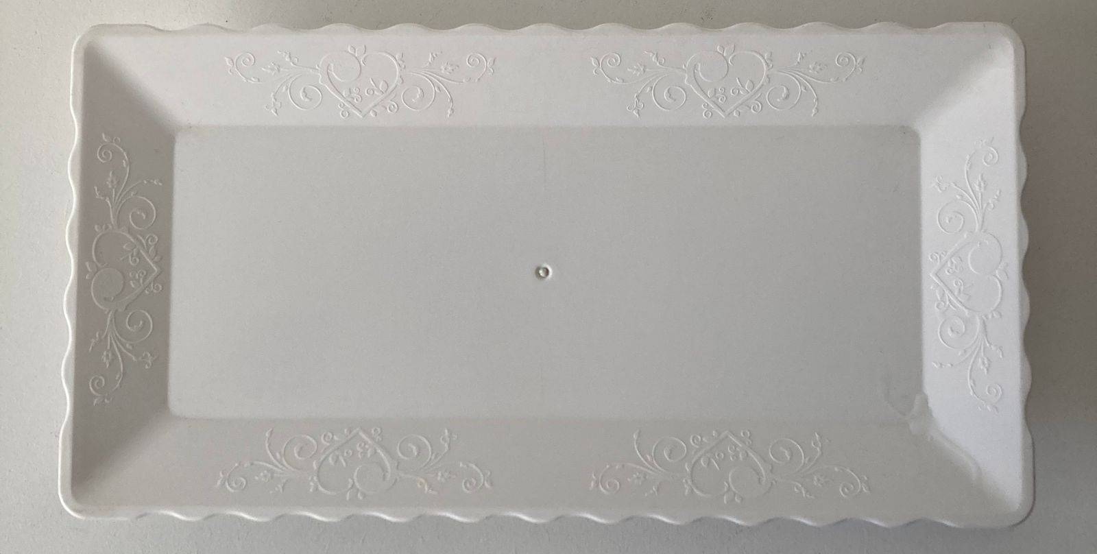 Bandeja Retangular Branca Plástico