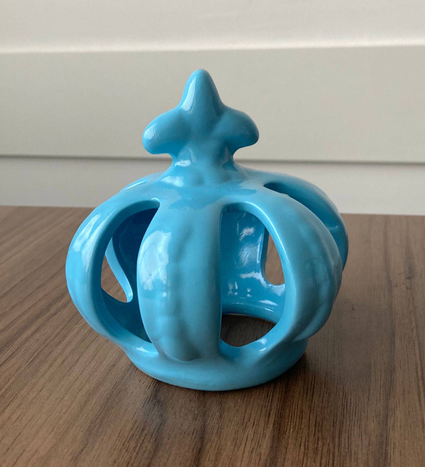 Mini Coroa Porcelana Azul Bebê