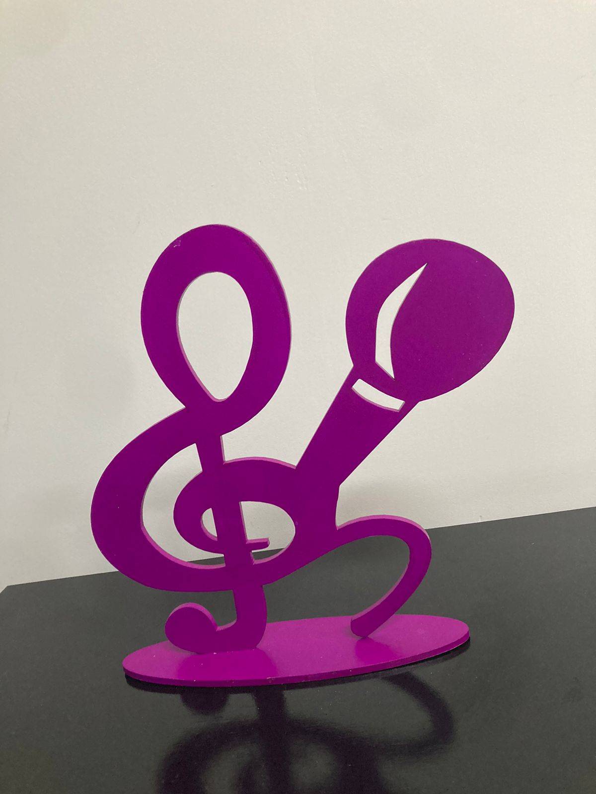 Display nota musical roxa mdf