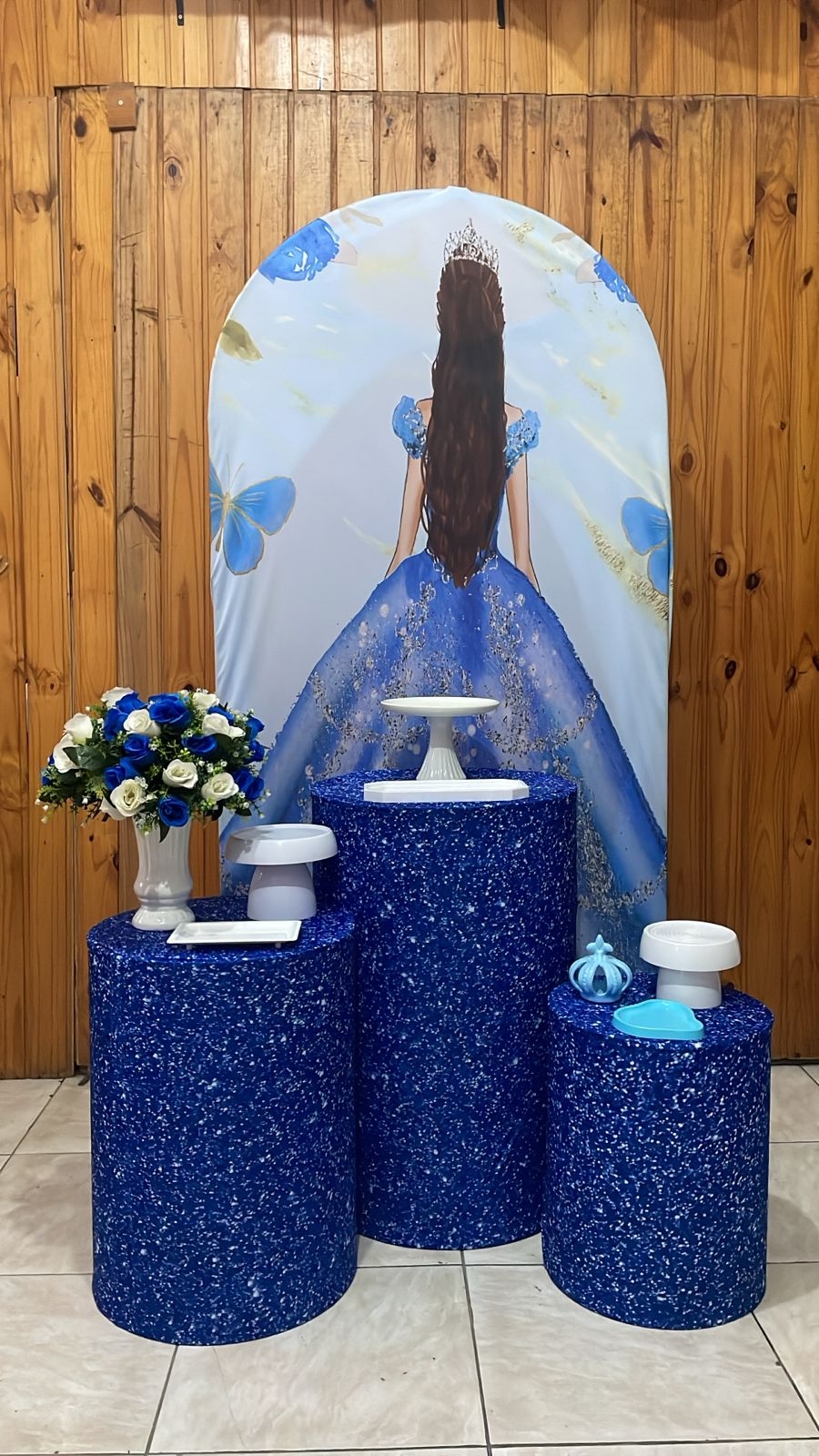 15 ANOS AZUL COM GLITER