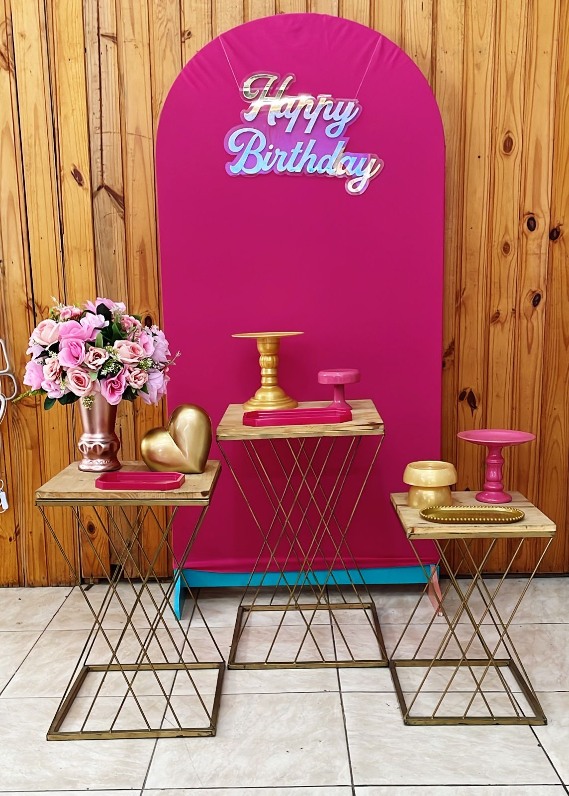 KIT ROSA PINK E DOURADO