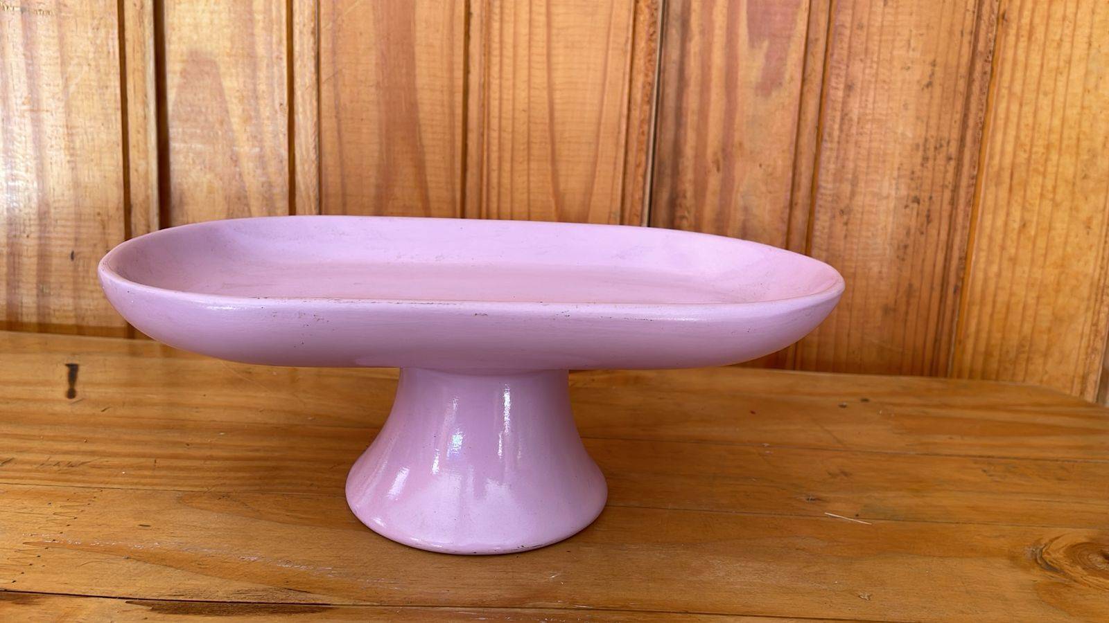 BANDEJA OBLONGA LILAS PORCELANA