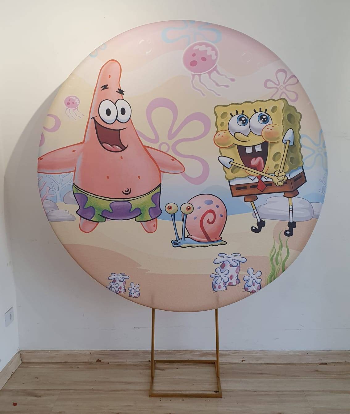 TECIDO SUBLIMADO PARA PAINEL REDONDO BOB ESPONJA 1,5