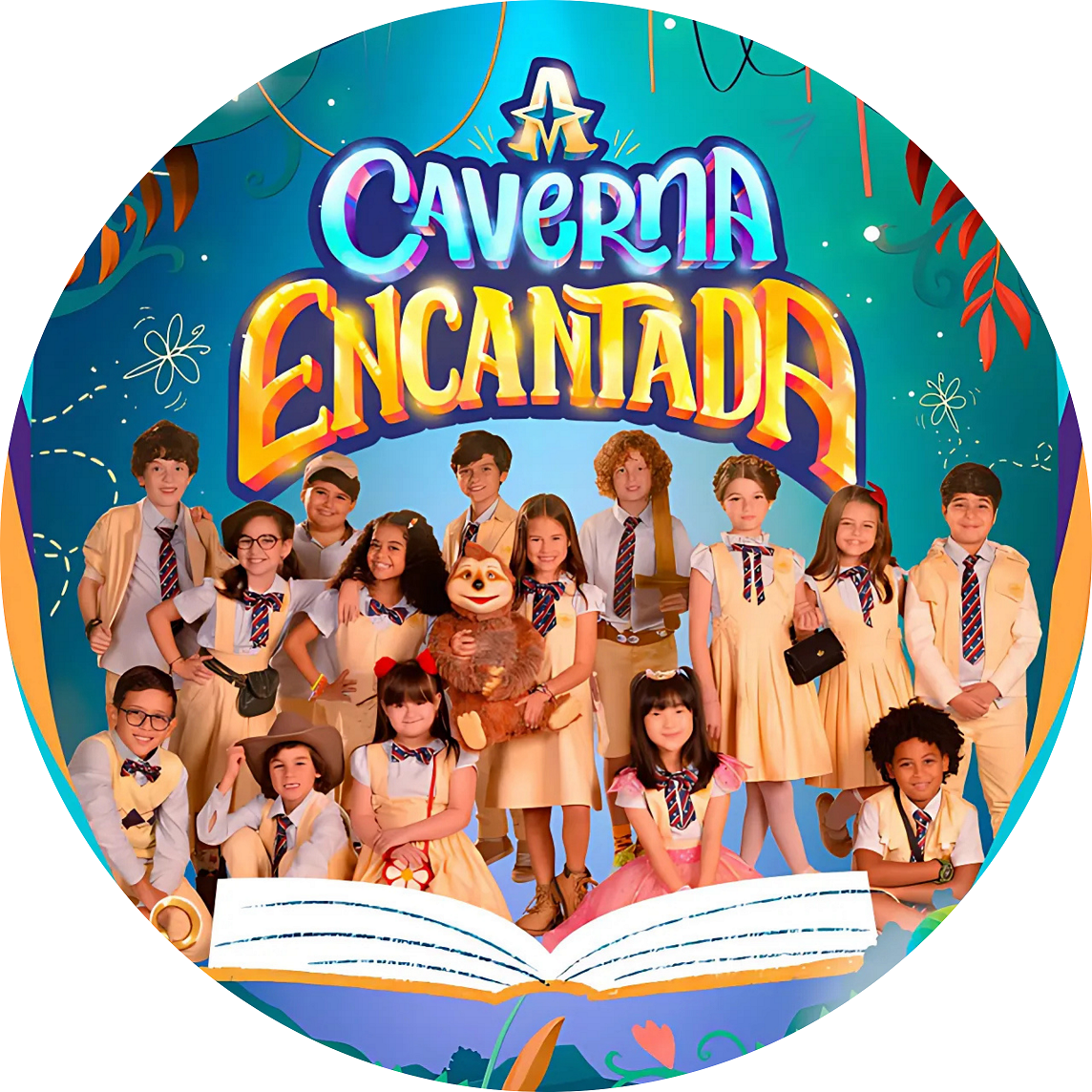 TECIDO SUBLIMADO PAINEL REDONDO A CAVERNA ENCANTADA