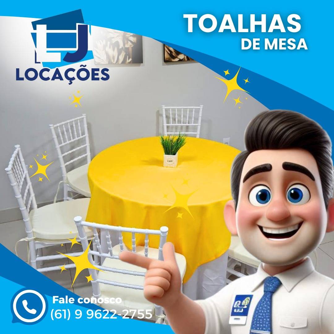 Kit Mesa Redonda 6 cadeiras Tiffany Branca , toalha sobre por e Longa Branca