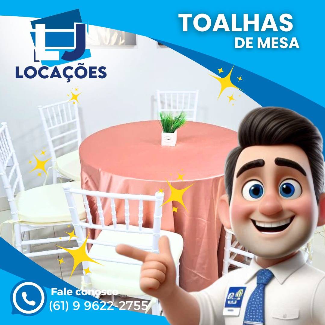 Kit Mesa Redonda 6 cadeiras Tiffany Branca , Toalha Longa  Rose