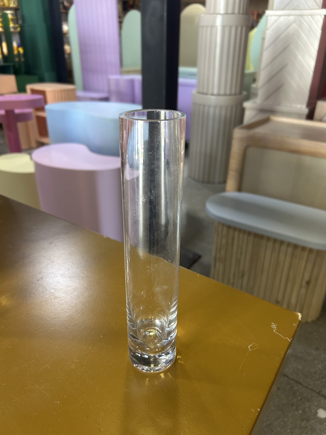 vaso tubo vidro P 25x7cm