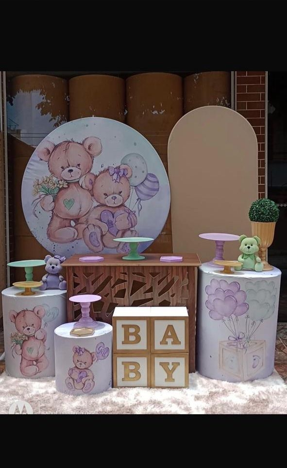 Cha revelação lilas verde no romano BEGE