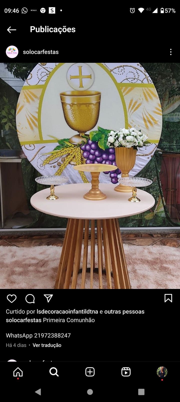 1 ª comunhao mesa cone