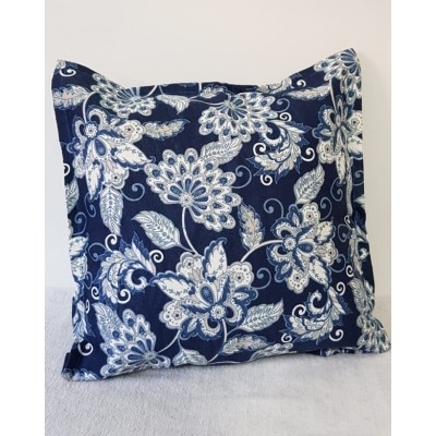 Almofada Suede Azul Floral (recheio + capa)