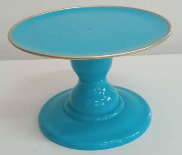 Bandeja Tiffany com Borda Dourada P - Só Boleiras