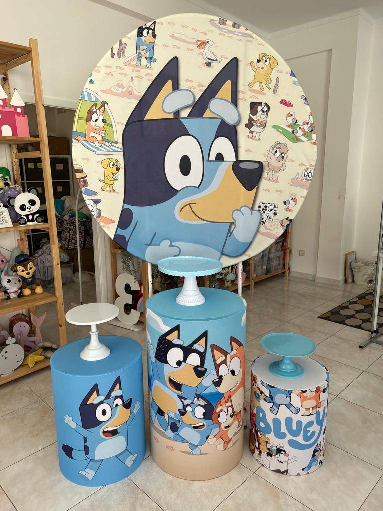 Trio Capas  Cilindros Bluey Solo Azul