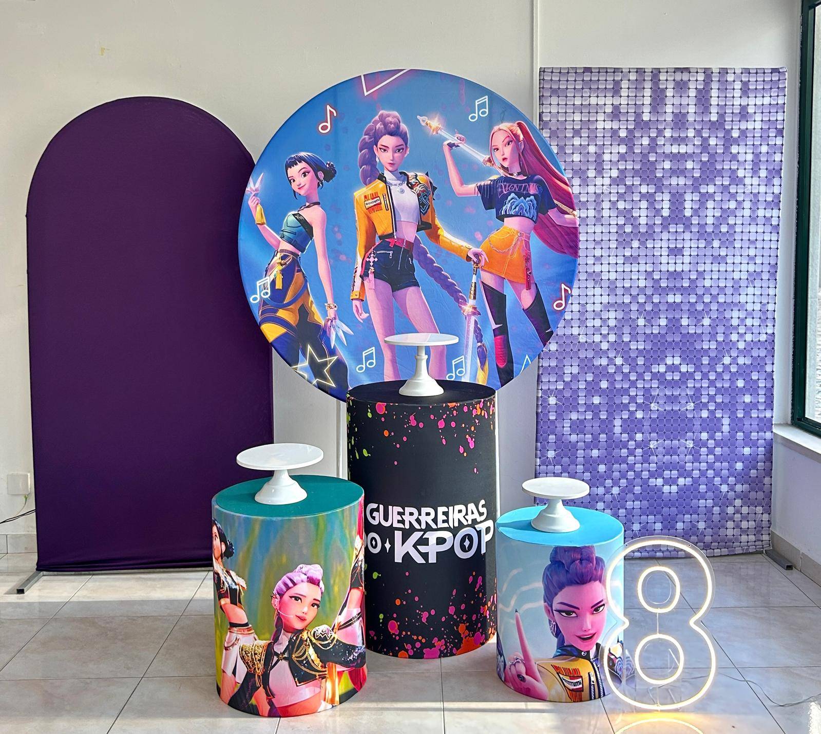 Painel Redondo Guerreiras K-pop Azul